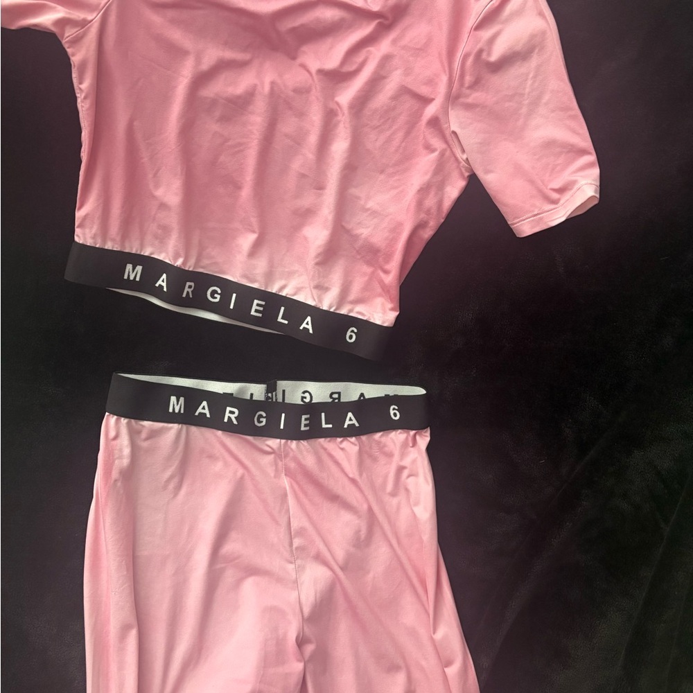 MM6 Maison Martin Margiela Pink Logo Leggings
